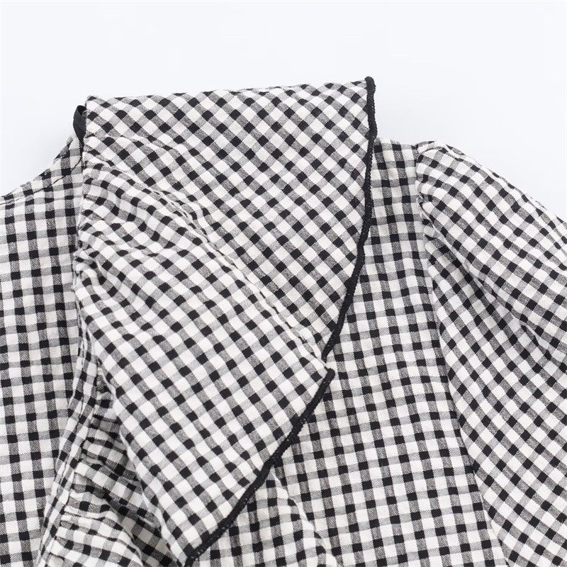 Women's Shirt Fall 2025 New Red Check Long Sleeve Stacked Decoration Pastoral Collegiate Shirt Casual Fashion Lively Personality