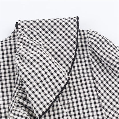 Women's Shirt Fall 2025 New Red Check Long Sleeve Stacked Decoration Pastoral Collegiate Shirt Casual Fashion Lively Personality