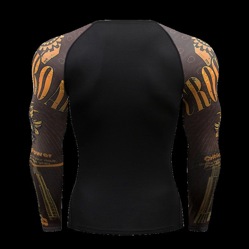 Gym Compression Dry Fit Men's Long Sleeves Fitness T-shirt Spring And Autumn Outdoor Sports Running Tees Sportswear Tops T-shirt
