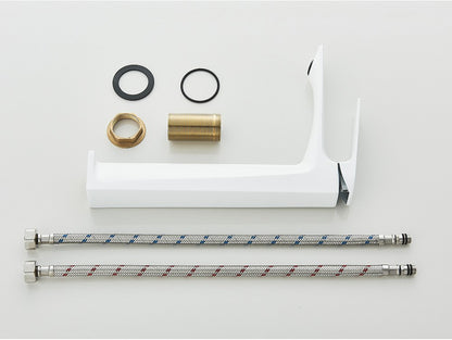 Black Bathroom Faucet Deck Mounted Bathroom Sink Mixer Tap Single Lever Basin Sink Mixer Faucets Chrome/White/Grey/Brushed Gold