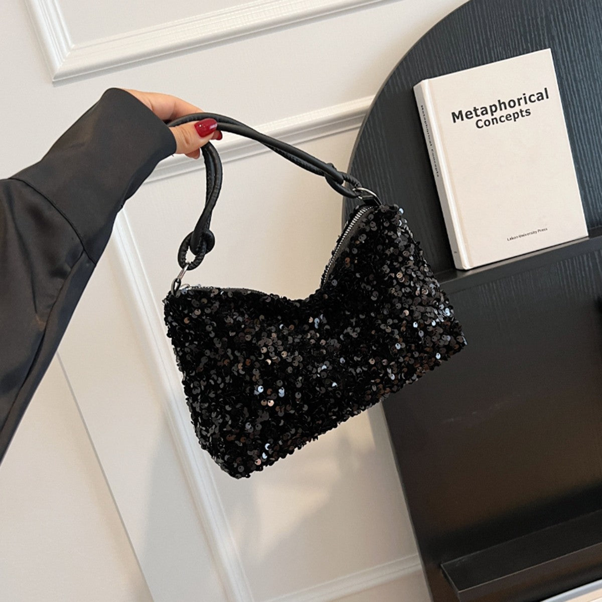 Black Spice Glitter Underarm Bag Casual chic chic design Crossbody shoulder bag one outfit