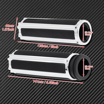 1'' Electronic Hand Grips Motorcycle 25mm Throttle Handle Bar Black/Chrome For Harley Softail FXDLS Breakout Touring FLHR Trike