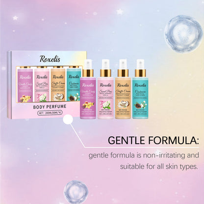 Roxelis 1 Conjunto de Perfume em Spray Corporal de Longa Duração com Fragrância de Frutas Frescas para o Dia a Dia, Encontros, Glamour, Flertes e Perfume Elegante