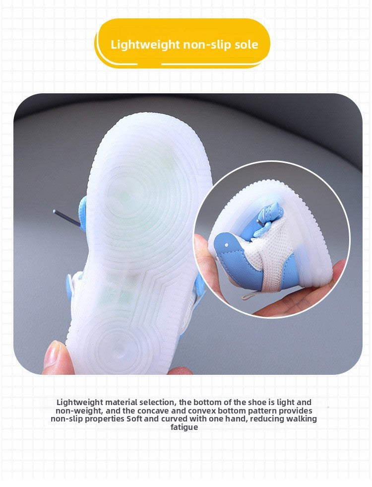 Children Shoe Spring and Autumn Boys Girls Lighted Sneakers Glowing Shoe Soft Soled Breathable Casual Infant Toddler Shoes
