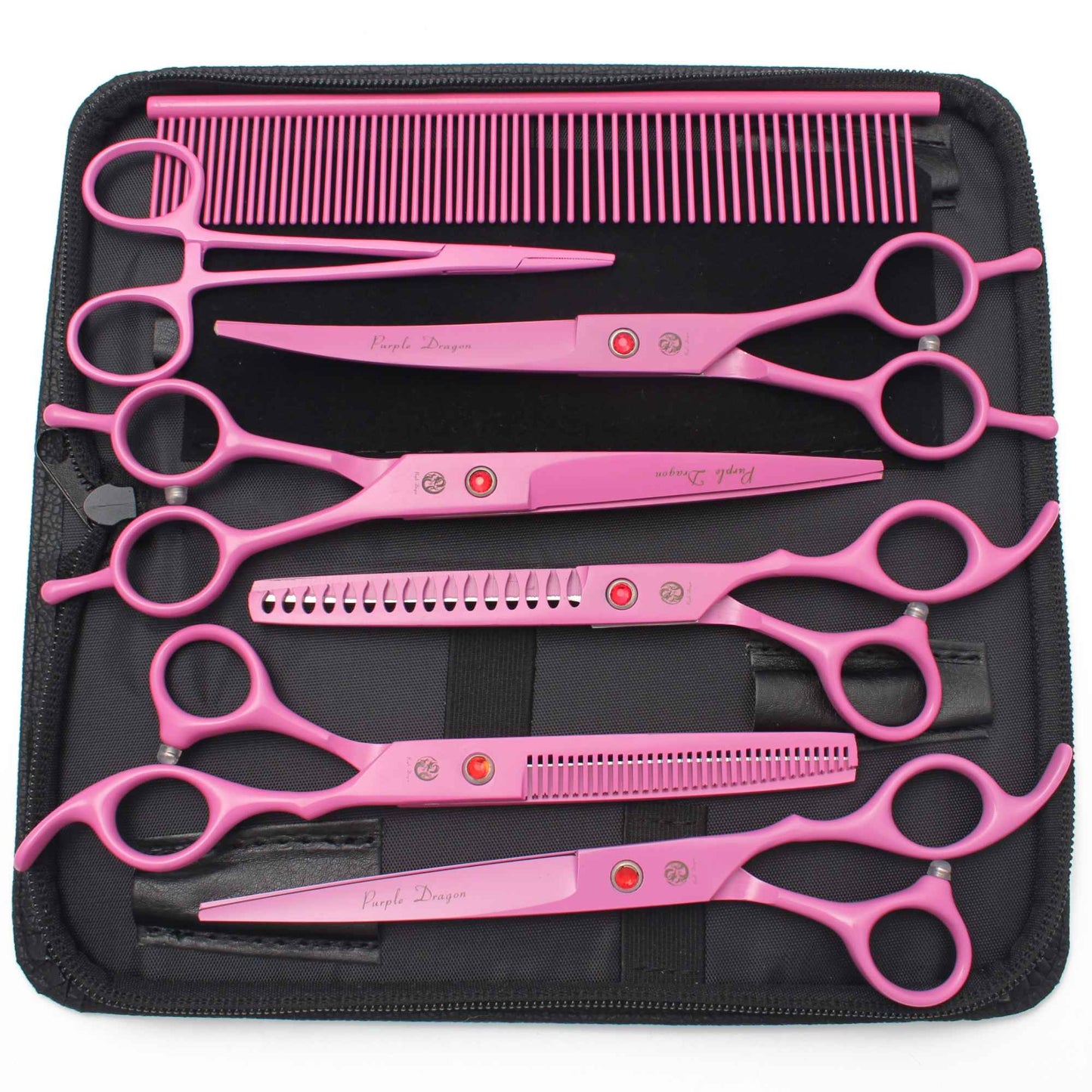 Conjunto de Tesouras para Tosa de Animais de Estimação - Tosa Profissional para Cães e Gatos, Aço Inoxidável, Afiado, Multi-Peças, Cabo Ergonômico, Aparador Durável