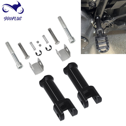 Suportes de Pedaleira Traseira Clevis para Motocicleta Harley Davidson Softail 2018-2025 (Preto Brilhante) Kit de Suporte de Pedaleira do Passageiro