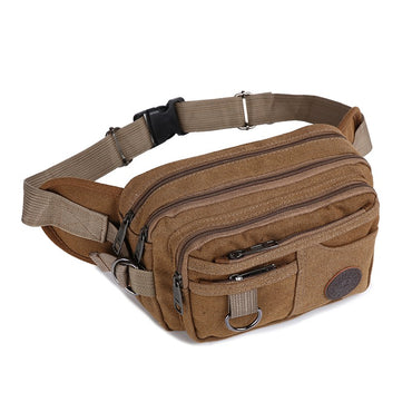 Men's waist bag, travel bag with adjustable shoulder straps, ideal for outdoor hiking and camping