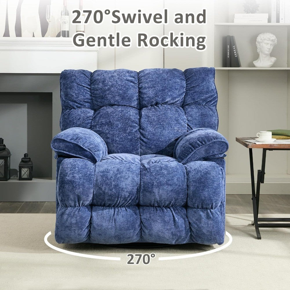 Oversized Rocker Recliner Chair,Power Swivel Recliner for Living Room,Overstuffed Extra Wide Rocking Recliners with Padded Lumba
