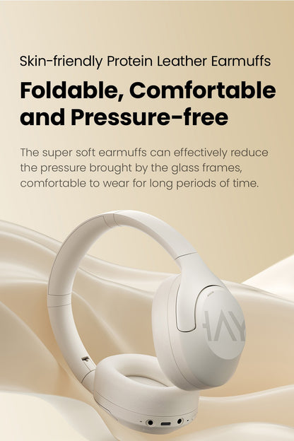 HAYLOU S30 Wireless Bluetooth 5.4 Headphones 43dB Adaptive Noise Cancelling Headsets 40mm Driver 80H Playtime Earphones