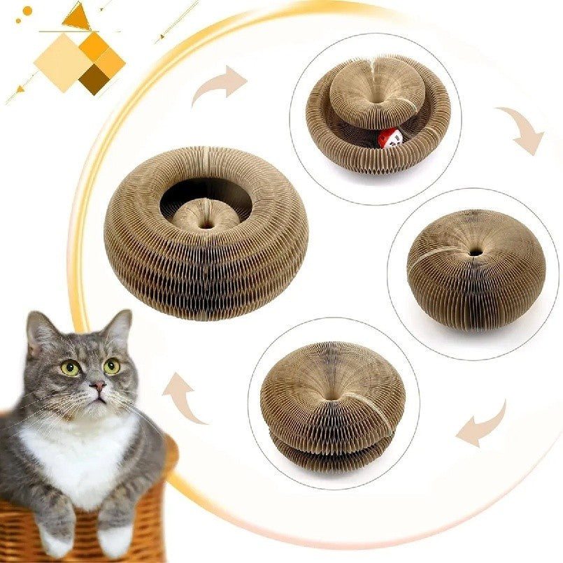Brinquedo Dobrável Kitten Curl para Gatos Arranhador Mágico de Órgão Durável de Papelão Reciclável Cama para Gatos Arranhador Interativo