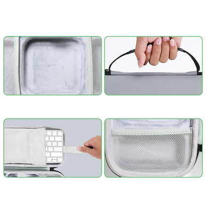 Carrying Case for Apple Mac Mini M4/M4 Pro Computer Host Storage Portable Bag Keyboard Organizer Accessories Protective Hard Cas