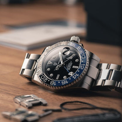 PAGANI DESIGN V3 Versão Relógios GMT Masculino Luxo Safira Relógio Automático Mecânico 40MM Aço Inoxidável À Prova D' Água