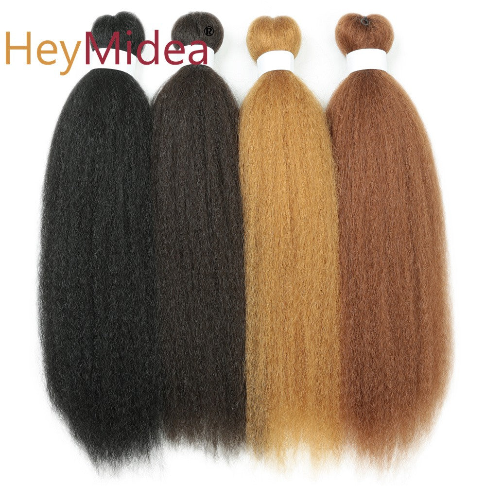 Cabelo sintético Vixen Bundles para crochê 26 polegadas, DIY, pré-esticado, extensões de cabelo para tranças, Kanekalon, pacotes de cabelo Yaki liso para rabo de cavalo