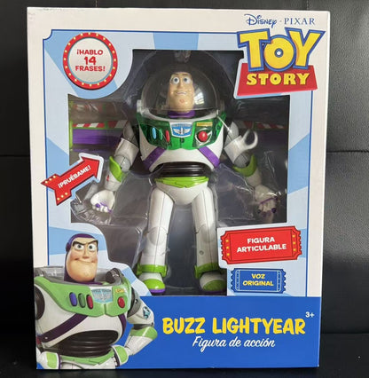 25CM Disney Pixar Toy Story 4 Boneco de Ação Interativo Buzz Lightyear Espanhol Falante Woody Jessie Brinquedos de Presente de Natal