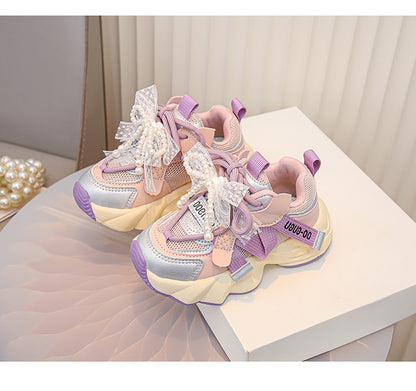 Autumn Sneakers For Kids Korean Style Trend Fashion Girl's Sneakers Soft-soled Breathable Teenager Children Sport Shoes