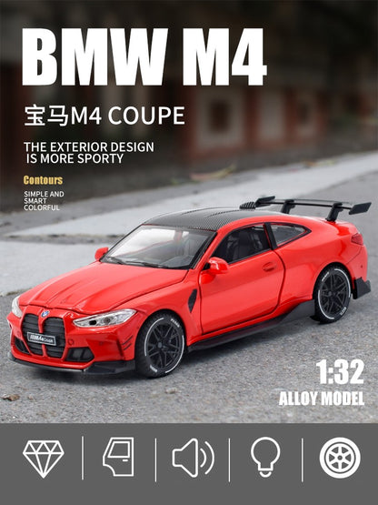 1/32 BMW M4 Coupé Carro Esportivo Liga Diecast Modelo Coleção Miniatura Enfeites de Mesa Miniauto Mini GT Presente de Feriado Menino