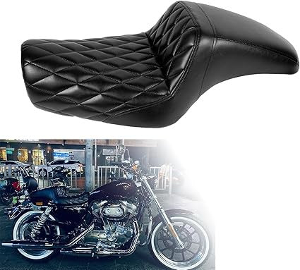 Two-up Seat, Driver+Passenger Seat Cushion, Stepped Type, For Harley-Davidson Sportster Iron XL883 XL1200 (2004-2006)&(2010-2022