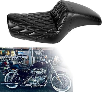 Two-up Seat, Driver+Passenger Seat Cushion, Stepped Type, For Harley-Davidson Sportster Iron XL883 XL1200 (2004-2006)&(2010-2022