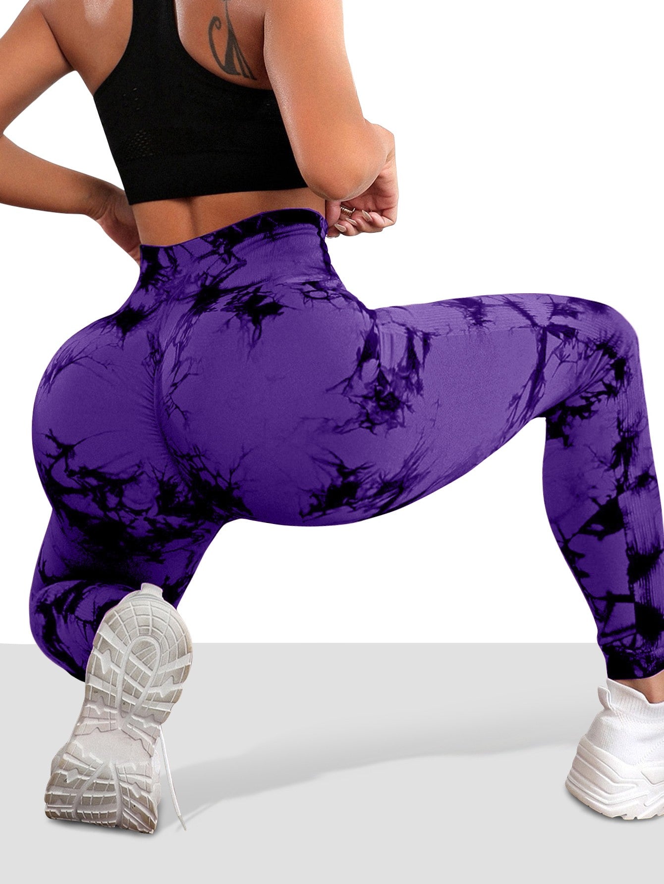 Women's Seamless Tie-dye Yoga Pants High Waist Soft Comfortable Gym Fitness Sportswear Workout Leggings Tights