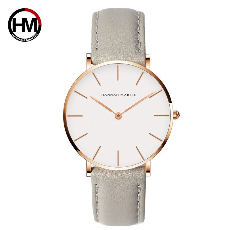 Hannah Martin Women Watch Japan Quartz Movement Simple Waterproof Rose Gold Stainless Steel Mesh Ladies watch relogio feminino