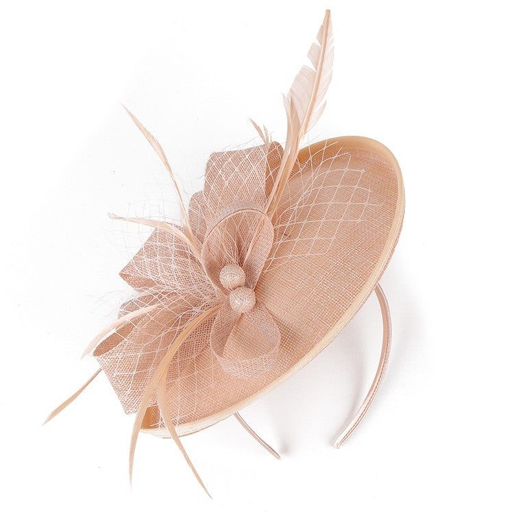 Fascinators de Luxo Kentucky Derby Chapéu de Igreja Design de Pérolas em Tela Laço Máscara Acessórios de Cabelo para Mulheres Senhoras