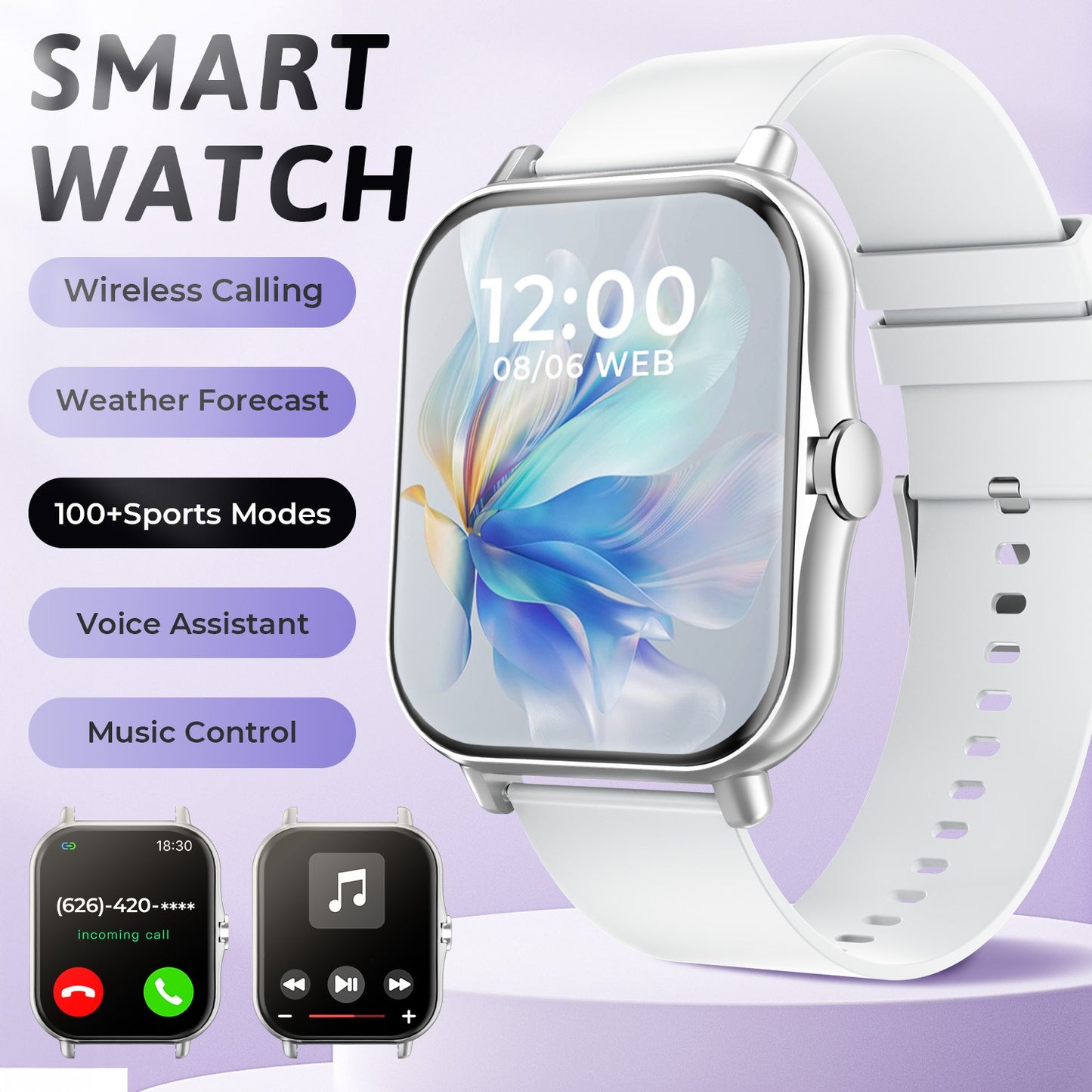 New Smartwatch BT Call Health&Sleep Monitoring 1.83''HD Screen Kids Smart Watch Waterproof Fashoin Sports Bracelet For Women Men