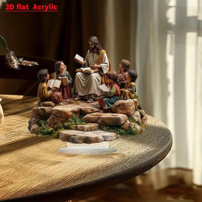 Jesus Birth Decor Glossy Acrylic Xmas Centerpiece Nativity Table Accessory Lightweight 2d Flat Christian Decoration For Party