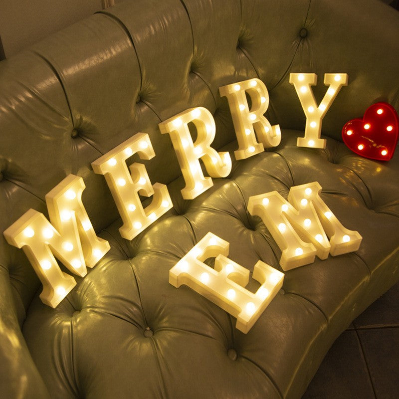 Alphabet Letter LED Lights Luminous Number Lamp Battery Warm Night Light for Home Wedding Birthday Christmas Party Decoration