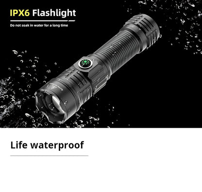 2000LM USB-C Rechargeable LED Flashlight Zoomable Beam Waterproof Outdoor Light with Mount Strobe Mode for Camping Cycling Emergency