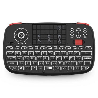 Teclado Sem Fio Bluetooth Rii i4 Mini Com Touchpad 2.4GHz Retroiluminado Mouse Controle Remoto Para Windows Android TV Box Smart TV