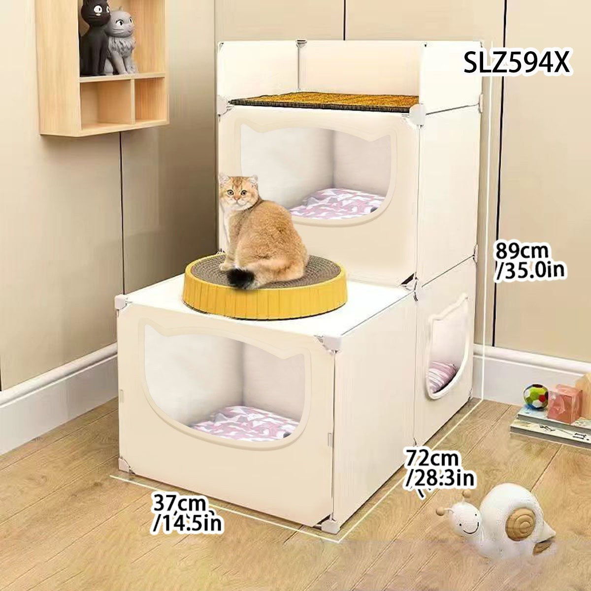 Gaiola para Gatos, Ninho de Gatos, Casa Integrada, Universal para Quatro Estações, Ninho de Gatos, Pequena Vila, Multiandares