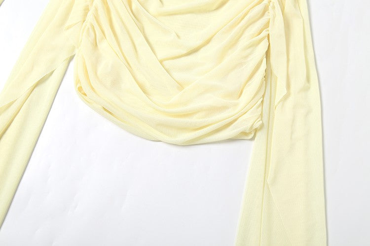 Nibber Summer Vacation Sexy See Through Dress+Shawl Women Ruched Side Ribbon Coquette Skinny Midnight Clubwear Party Bodycon