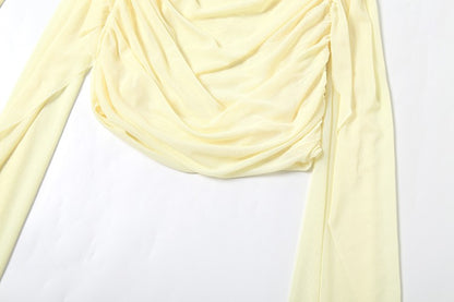 Nibber Summer Vacation Sexy See Through Dress+Shawl Women Ruched Side Ribbon Coquette Skinny Midnight Clubwear Party Bodycon