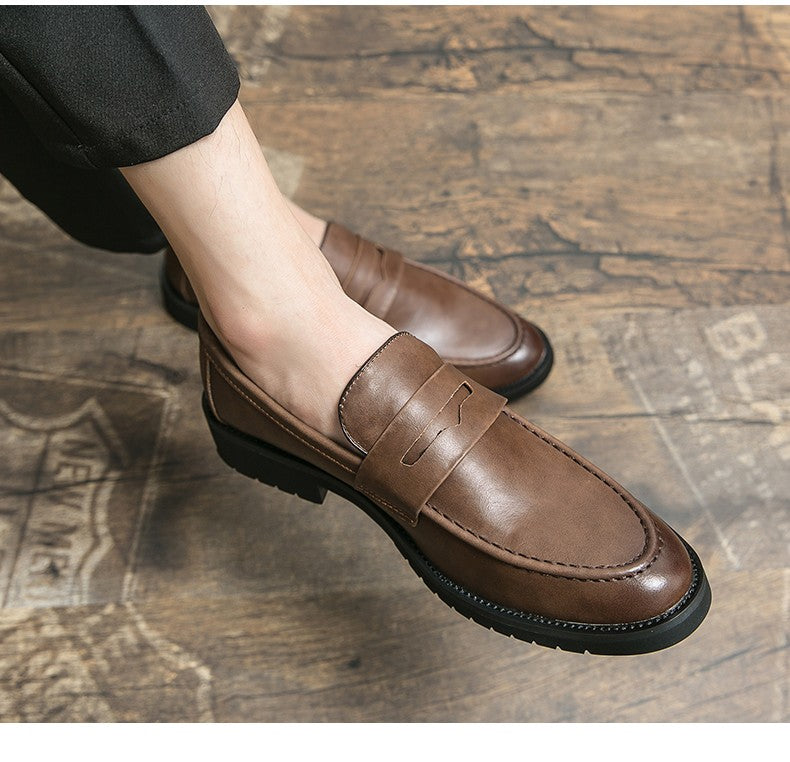 Trend Casual Business Shoes Men Retro Men's Dress Shoes High Quality Office Leather Loafers Man Social Leather Shoes Male