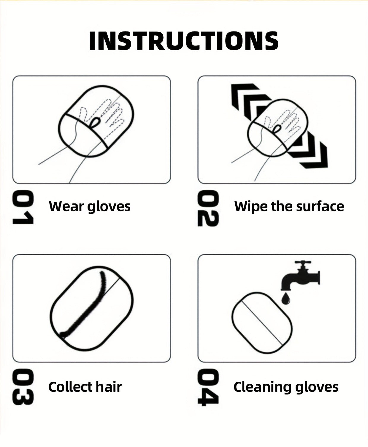 2-Piece Pet Hair Removal Gloves – Double-Sided Cat Brushes, Anti-Shedding Grooming Gloves, Hair Control Care Tools