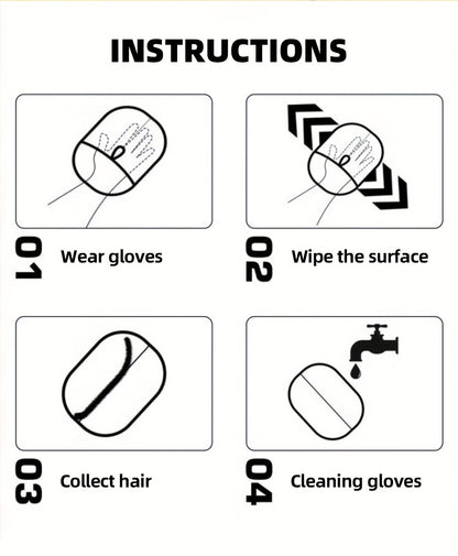 2-Piece Pet Hair Removal Gloves – Double-Sided Cat Brushes, Anti-Shedding Grooming Gloves, Hair Control Care Tools