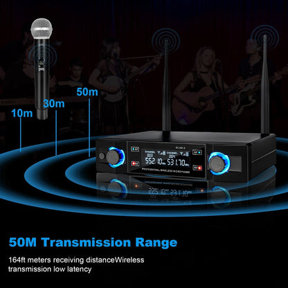G-L-X Sistema de Microfone Sem Fio Profissional de Canal Duplo UHF Frequência Fixa Microfone Dinâmico de Mão Sem Fio Para Festa de Karaokê