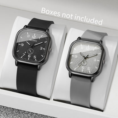 1/2/3PCS Fashion Square Women Watches Casual Silicone Strap Quartz Watches Sports Wristwatch For Men Women Students?Without Box?