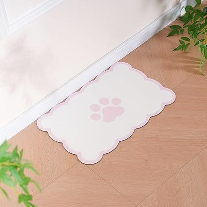 Tapete de Inverno para Animais de Estimação Tapete de Alimentação para Cães e Gatos Tigela de Água e Comida para Animais de Estimação Tapete de Chão Diatomáceo Impermeável de Secagem Rápida