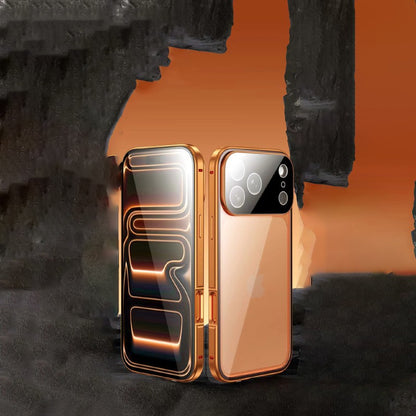 Capa Protetora 360° Magnética de Metal com Vidro Dupla Face e Trava de Encaixe para iPhone 17 Pro Max/17/Air/17 Pro