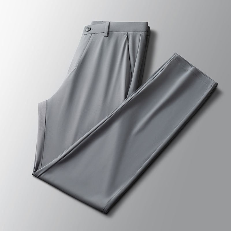 29-40 Men's Summer Pants Thin Straight Stretch Casual Pants with No Trace  khaki man trousers for work Fabric Silky Cool Feeling
