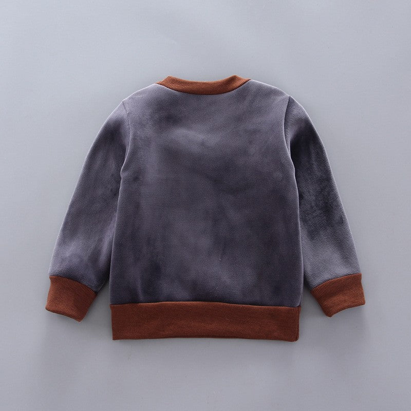 Autumn Winter Baby Boys Clothes Sets Thick Fleece Cartoon Bear Jacket Vest Pants 3Pcs Cotton Sport Suit For Girls Warm Outfits