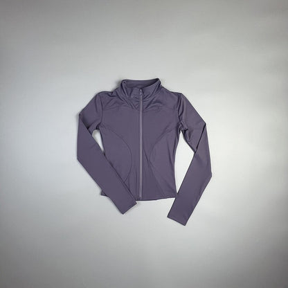 2025 New Yoga Coat Short Sports Jacket WOMEN'S Fitness Clothes Slimming Body Sculpting Zipper Yoga Jacket