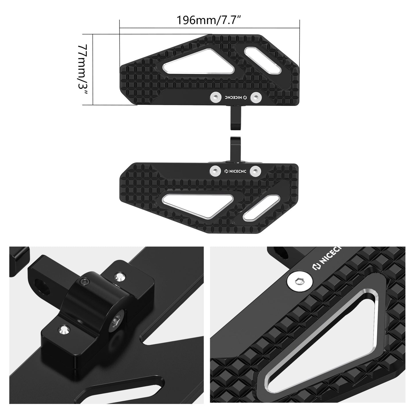 NICECNC Rider Footpeg Footrest For Harley Dyna Super Glide Custom 2006-2013 Street Bob Fat Bob Low Rider Wide Glide 1999-2017