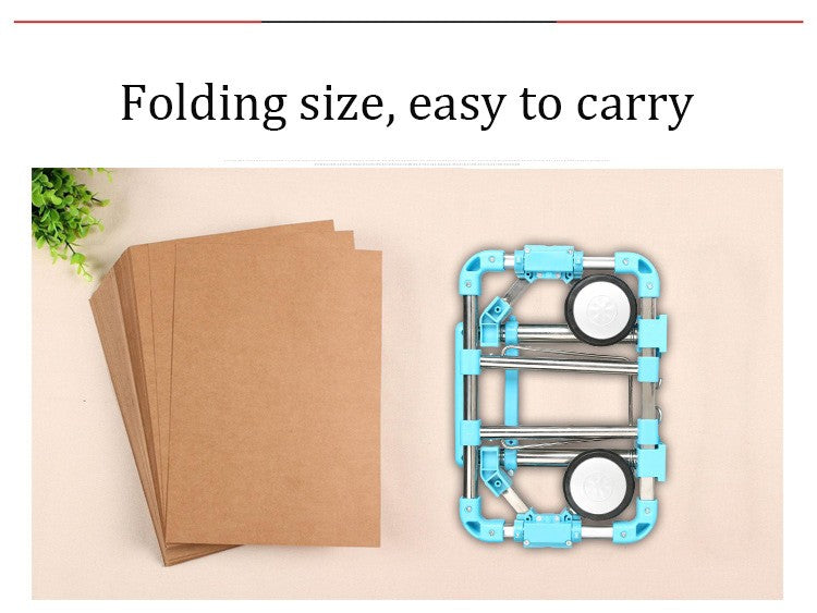 Carrinho de bagagem dobrável completo em aço inoxidável Capacidade de carga de 30kg Fácil de transportar Malas de rodinhas Carrinhos de compras para mochilas escolares