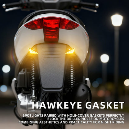 1Par de Faróis de Moto LED Triangulares Devil Eye com Espaçador Adaptador Mini Lâmpada Olho de Águia Luz Traseira Decorativa