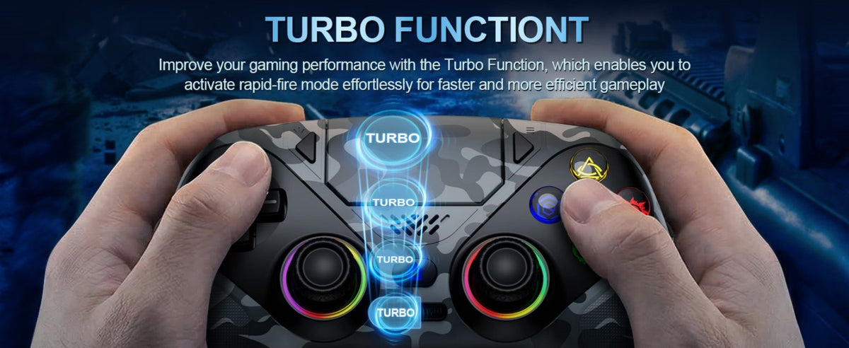 Gamepad For Playstation 5 PS5 Pro/Slim/PC,RGB Wireless Controller  6-Axis Gyro Dual Shock Turbo&Marco Programable Game Controle