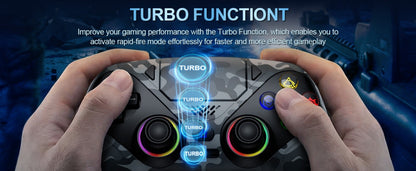 Gamepad For Playstation 5 PS5 Pro/Slim/PC,RGB Wireless Controller  6-Axis Gyro Dual Shock Turbo&Marco Programable Game Controle