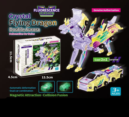 Unicorn Transformer: Brinquedo Carro Mágico de Transformação Super Combinação 2 em 1 Carro Magnético de Colisão que Transforma Brinquedo DIY para Crianças
