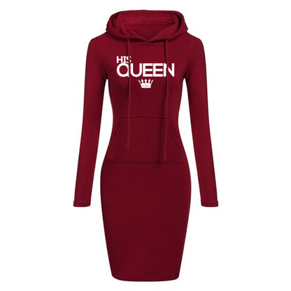 Daily Women's Dresses Simple Women's Dresses Hooded Athletic Casual Knee Dress Hoodie Pockets Slim Fit Hot Fashion